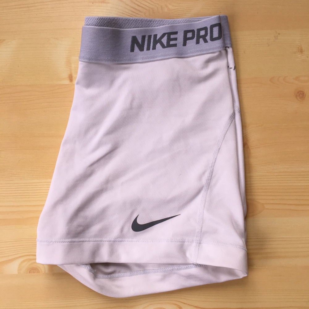 White Nike pro shorts